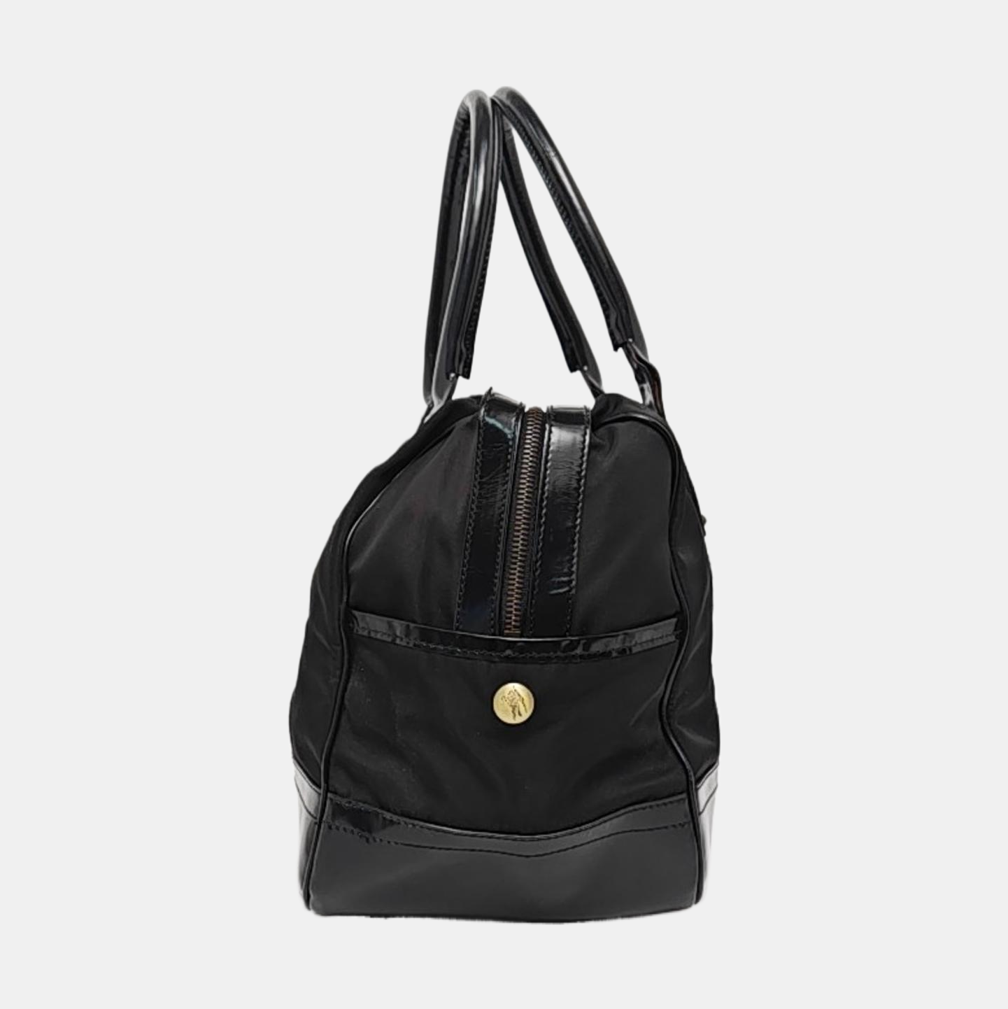 BURBERRY Tote bag Black Nylon Stud Handbag Golden hardware-(SKU)-960194301
