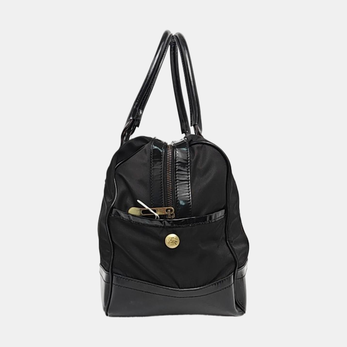 BURBERRY Tote bag Black Nylon Stud Handbag Golden hardware-(SKU)-960194301