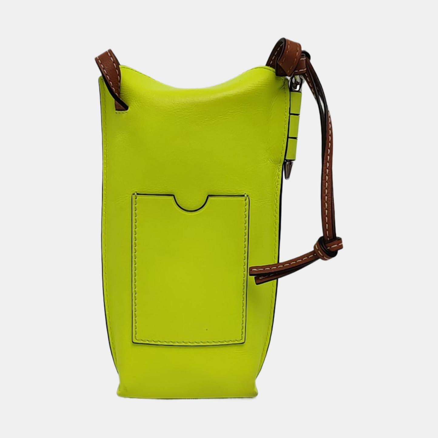 LOEWE Gate Yellow Cowhide Single Shoulder Handbag Crossbody Bag Silver Hardware-(SKU)-960260955