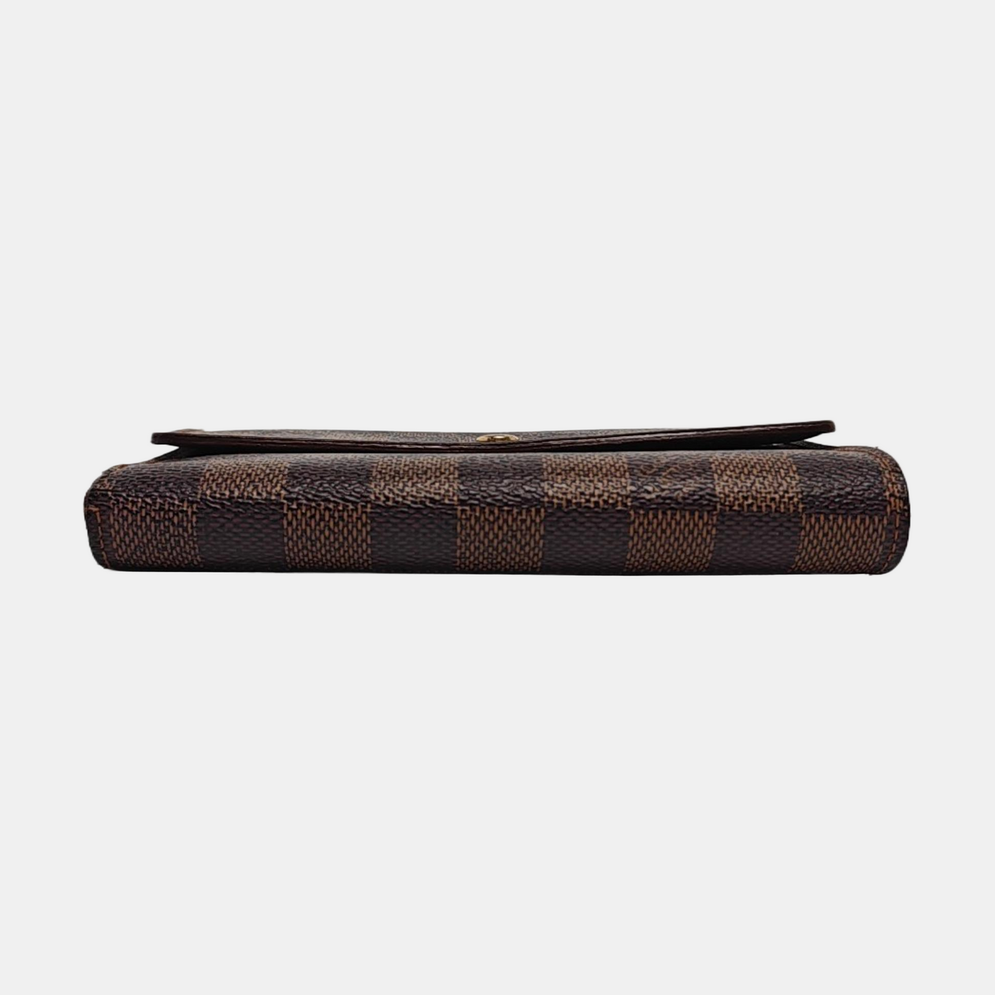 LOUIS VUITTON TRESOR Brown Coated Canvas Checkered Wallet Golden hardware-(SKU)-960314617