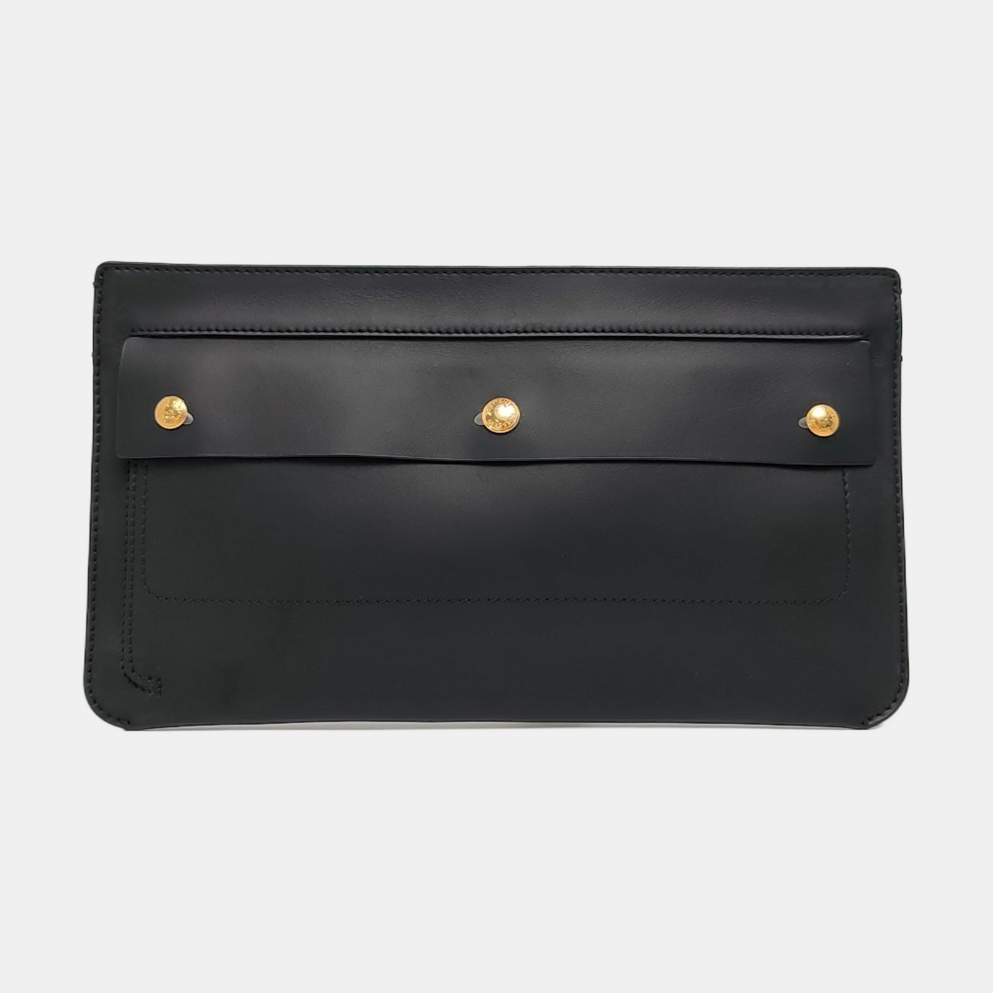BURBERRY Black Cowhide Clutch Golden hardware-(SKU)-960317671