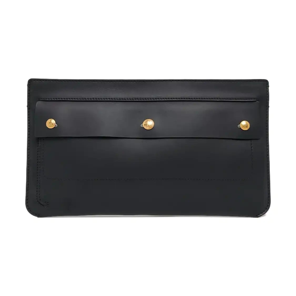 BURBERRY Black Cowhide Clutch Golden hardware-(SKU)-960317671