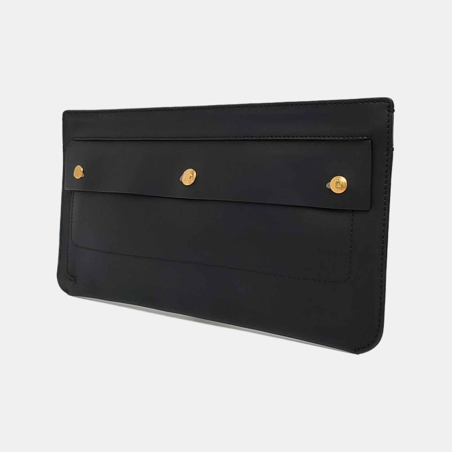 BURBERRY Black Cowhide Clutch Golden hardware-(SKU)-960317671