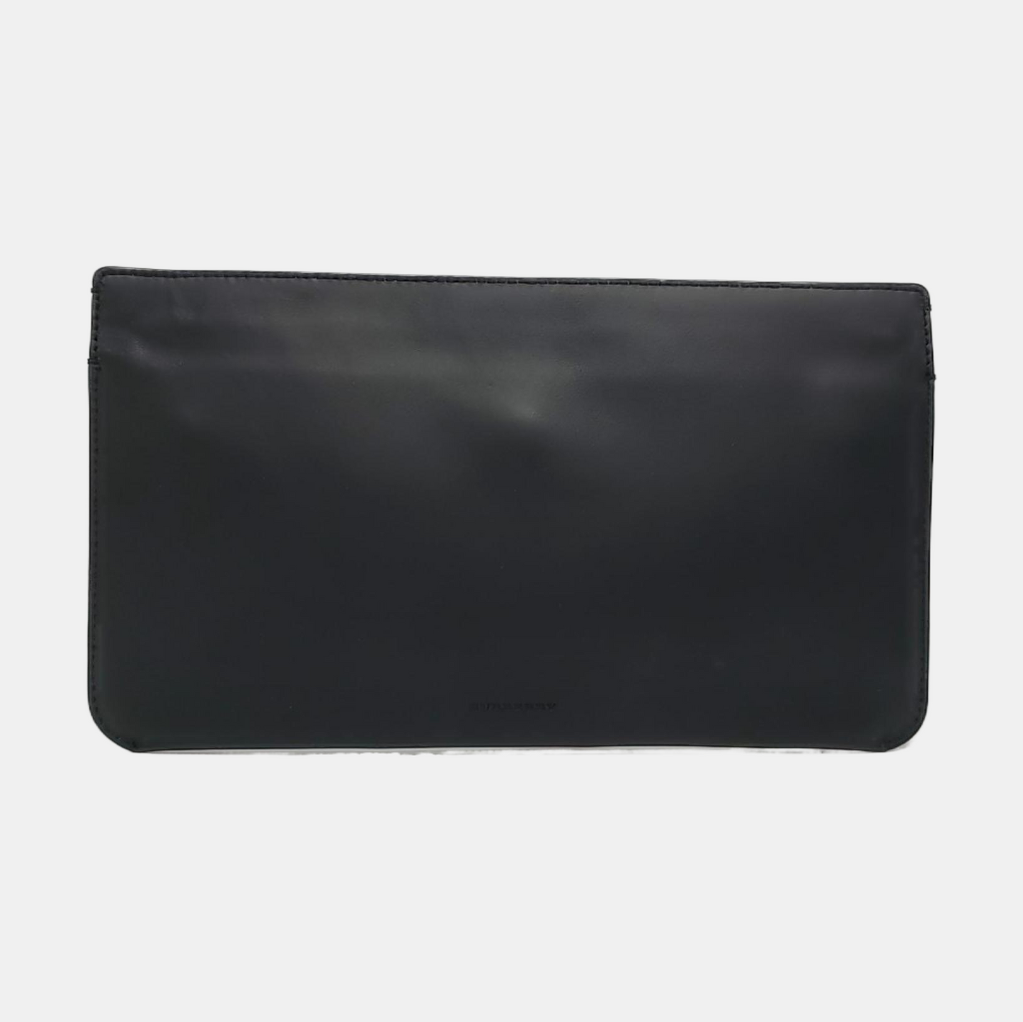 BURBERRY Black Cowhide Clutch Golden hardware-(SKU)-960317671