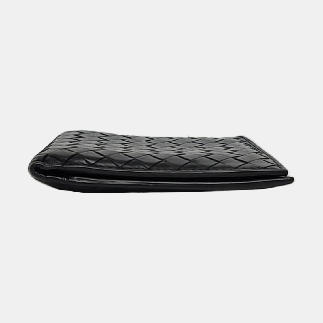 BOTTEGA VENETA Black Cowhide Woven Wallet-(SKU)-960229991
