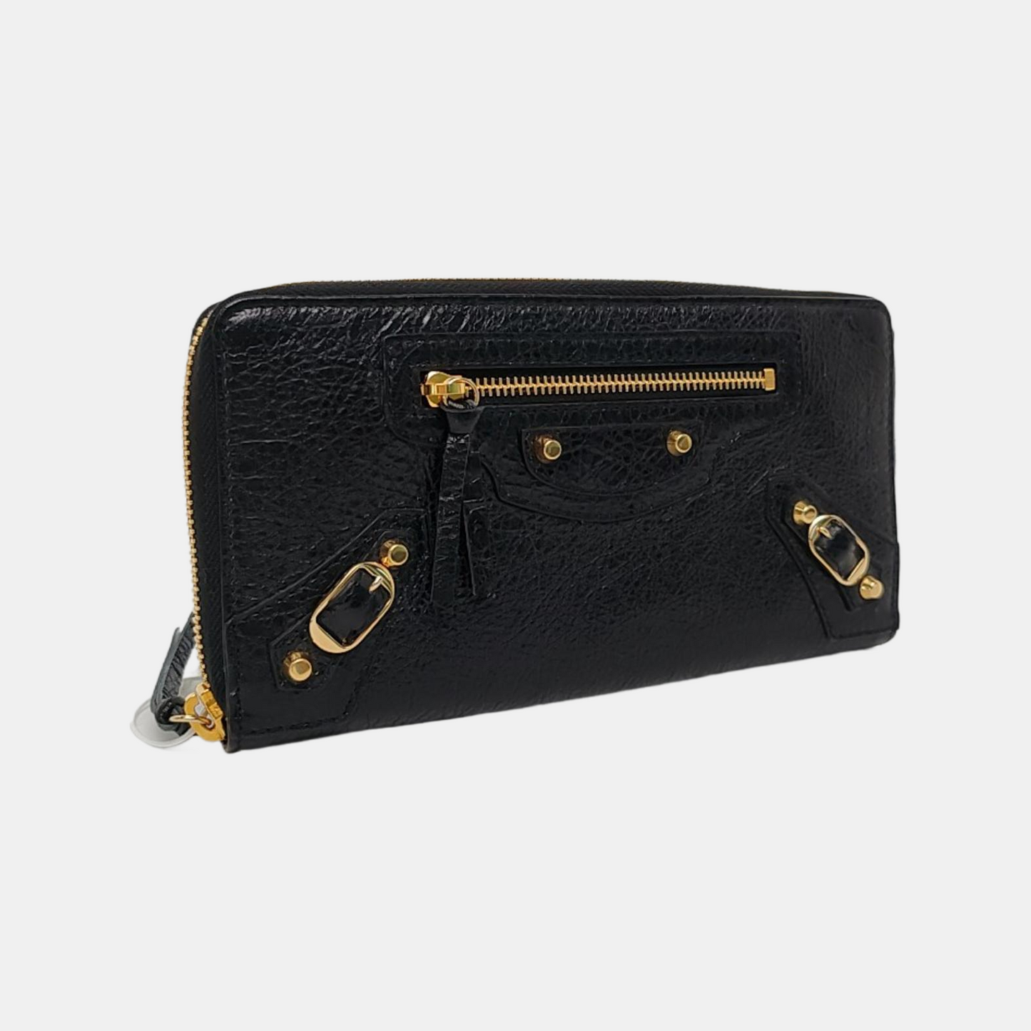 BALENCIAGA Classic Metallic Edge City Black Leather Biker Bag Wallet Golden hardware-(SKU)-960437707