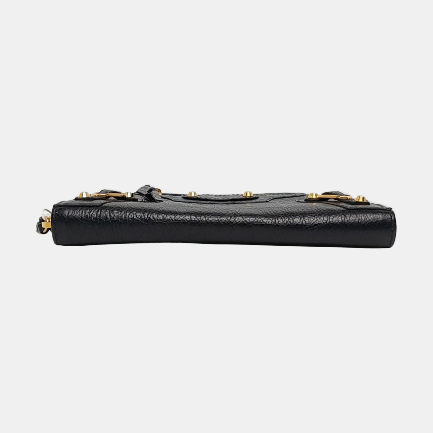 BALENCIAGA Classic Metallic Edge City Black Leather Biker Bag Wallet Golden hardware-(SKU)-960437707