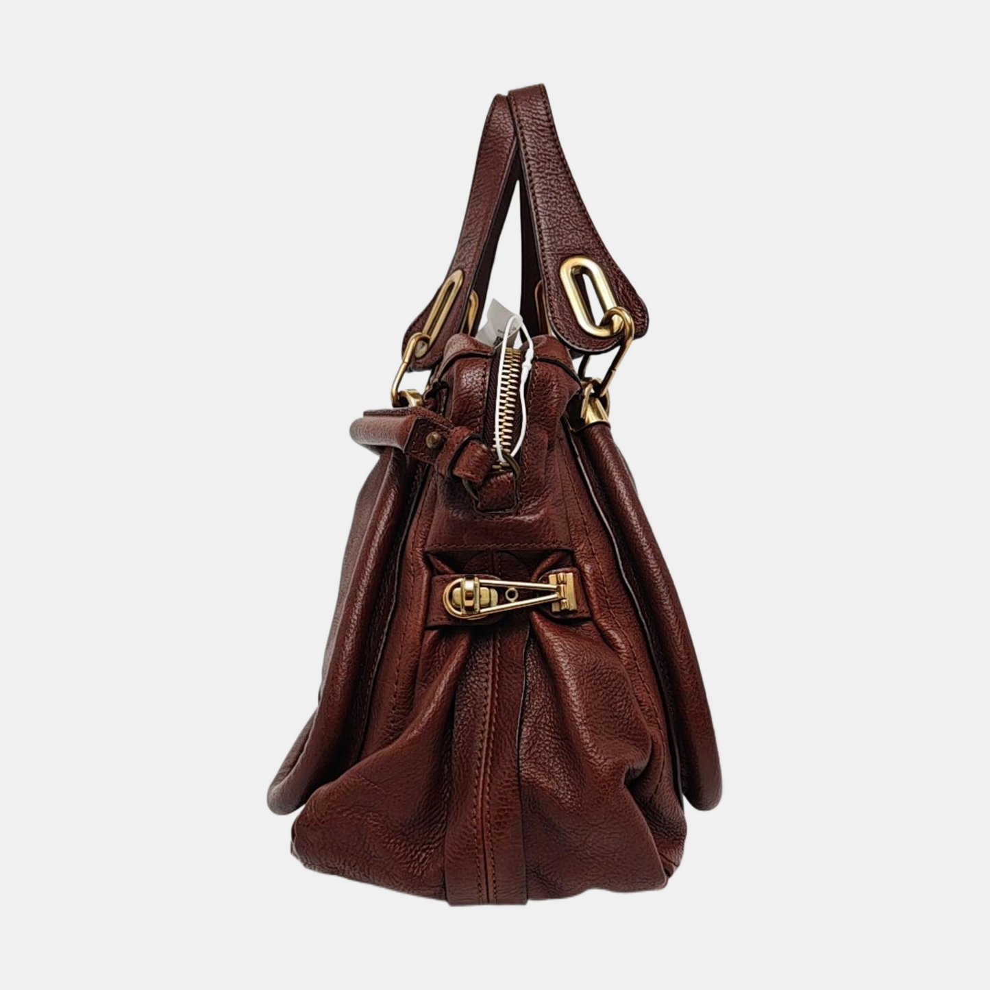 Chloé Paraty Medium size Brown cowhide crossbody bag shoulder bag tote bag Golden hardware Removable shoulder strap-(SKU)-960236363
