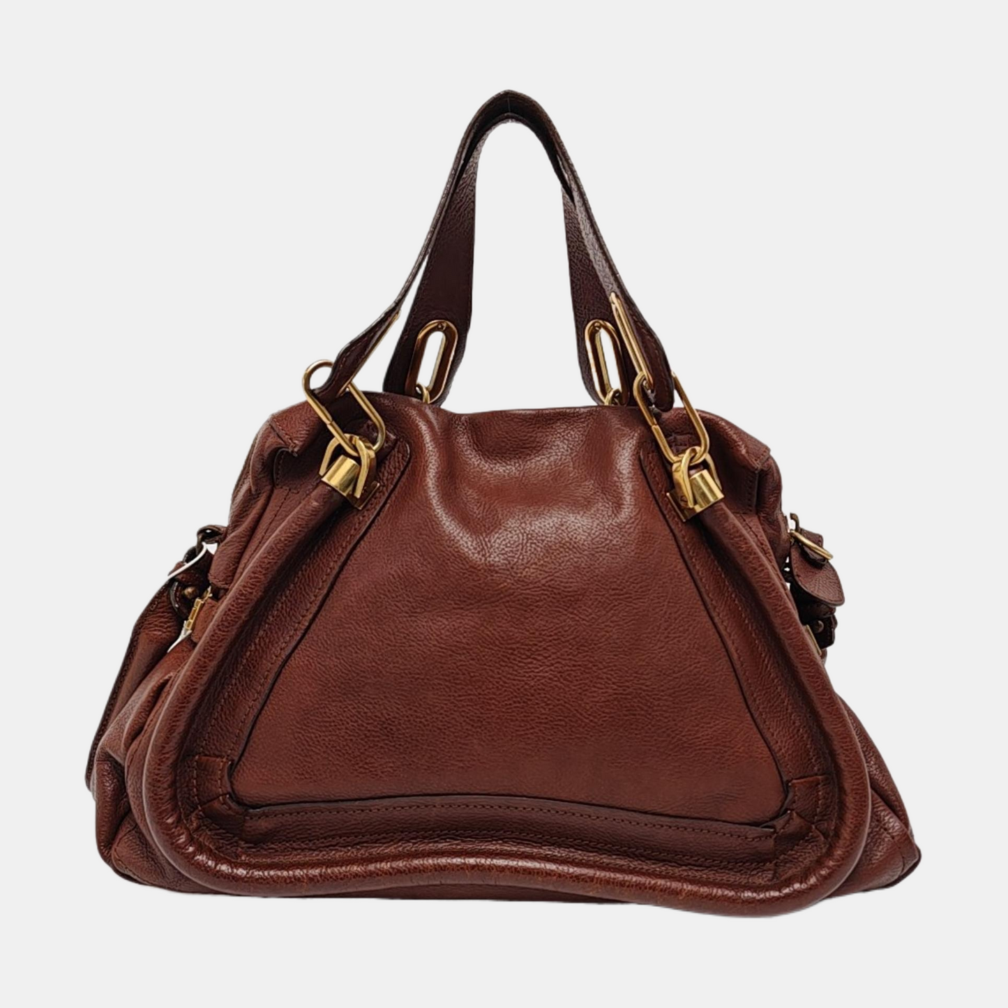 Chloé Paraty Medium size Brown cowhide crossbody bag shoulder bag tote bag Golden hardware Removable shoulder strap-(SKU)-960236363
