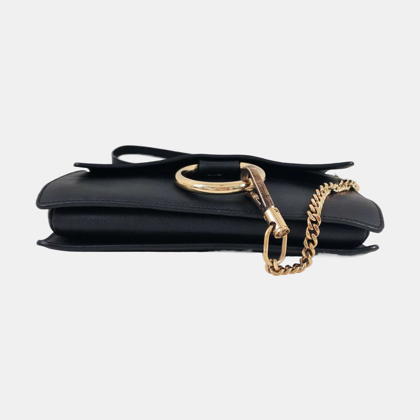 Chloé Faye Small size Black cowhide crossbody handbag single shoulder bag Golden Silver Hardware-(SKU)-960388895