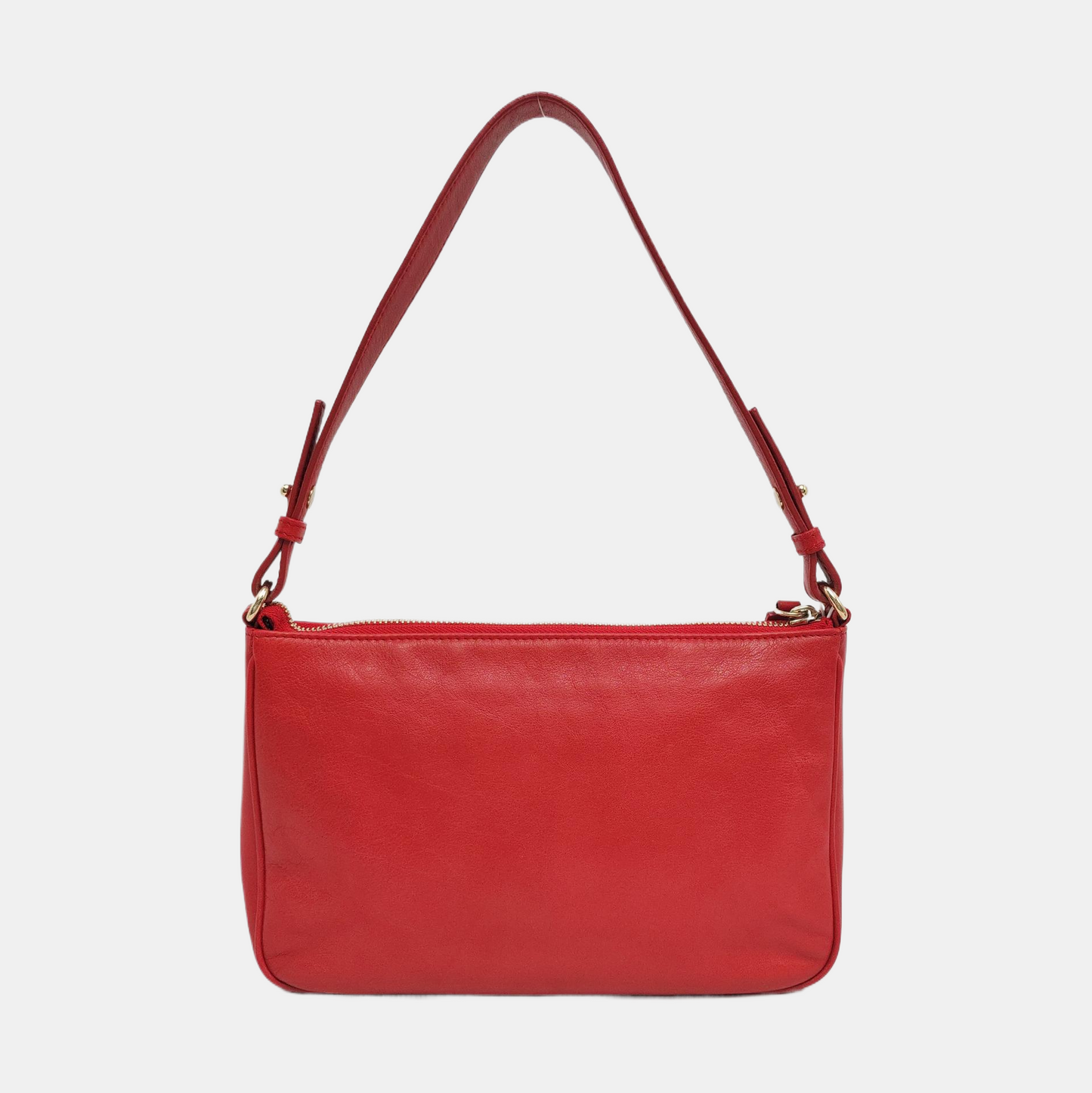 BVLGARI COLLEZIONE 1910 Red Cowhide Embossed Shoulder Bag Tote Golden hardware Removable shoulder strap-(SKU)-960389030
