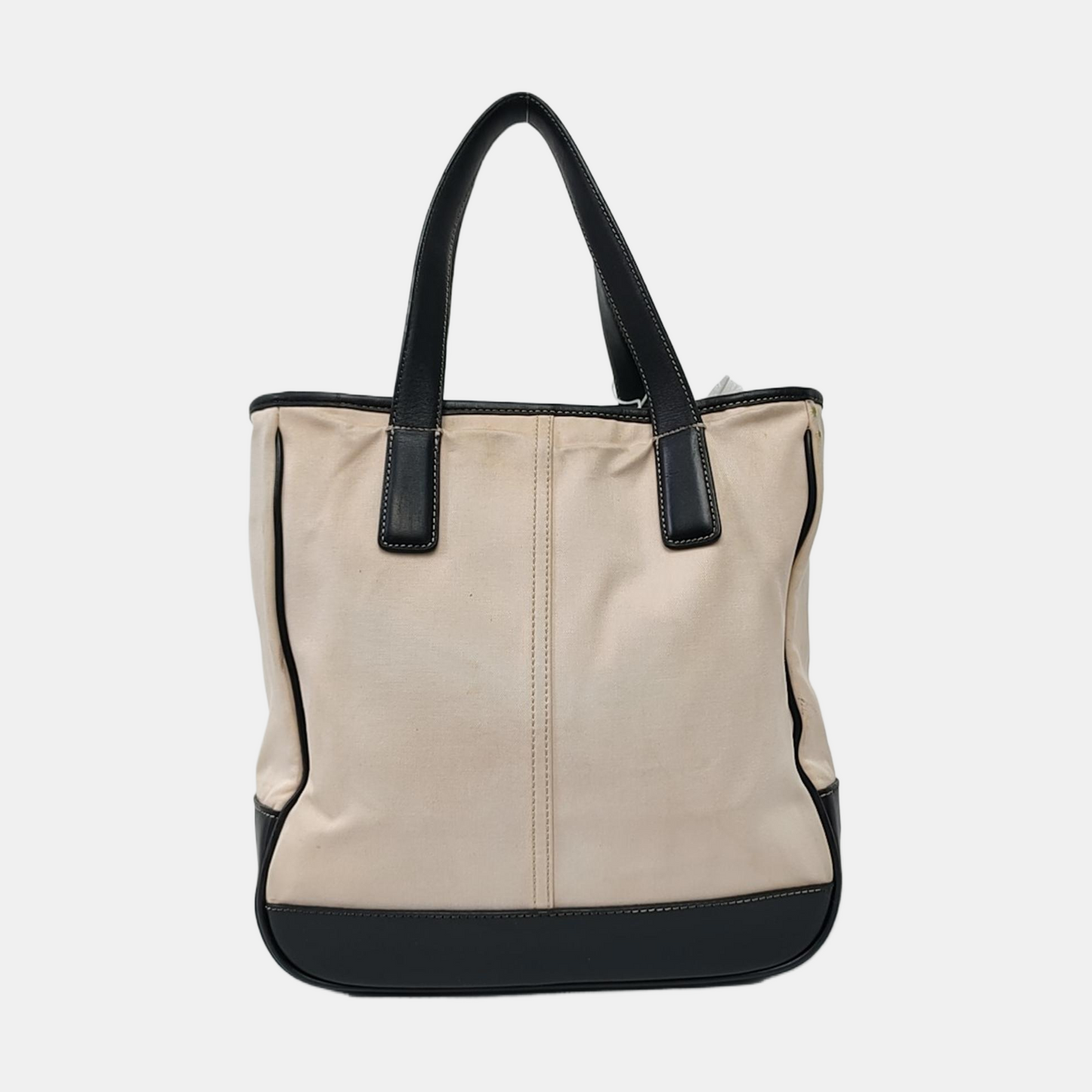 COACH CANDACE CARRYALL Beige Fabric Tote Handbag Silver Hardware-(SKU)-929326286