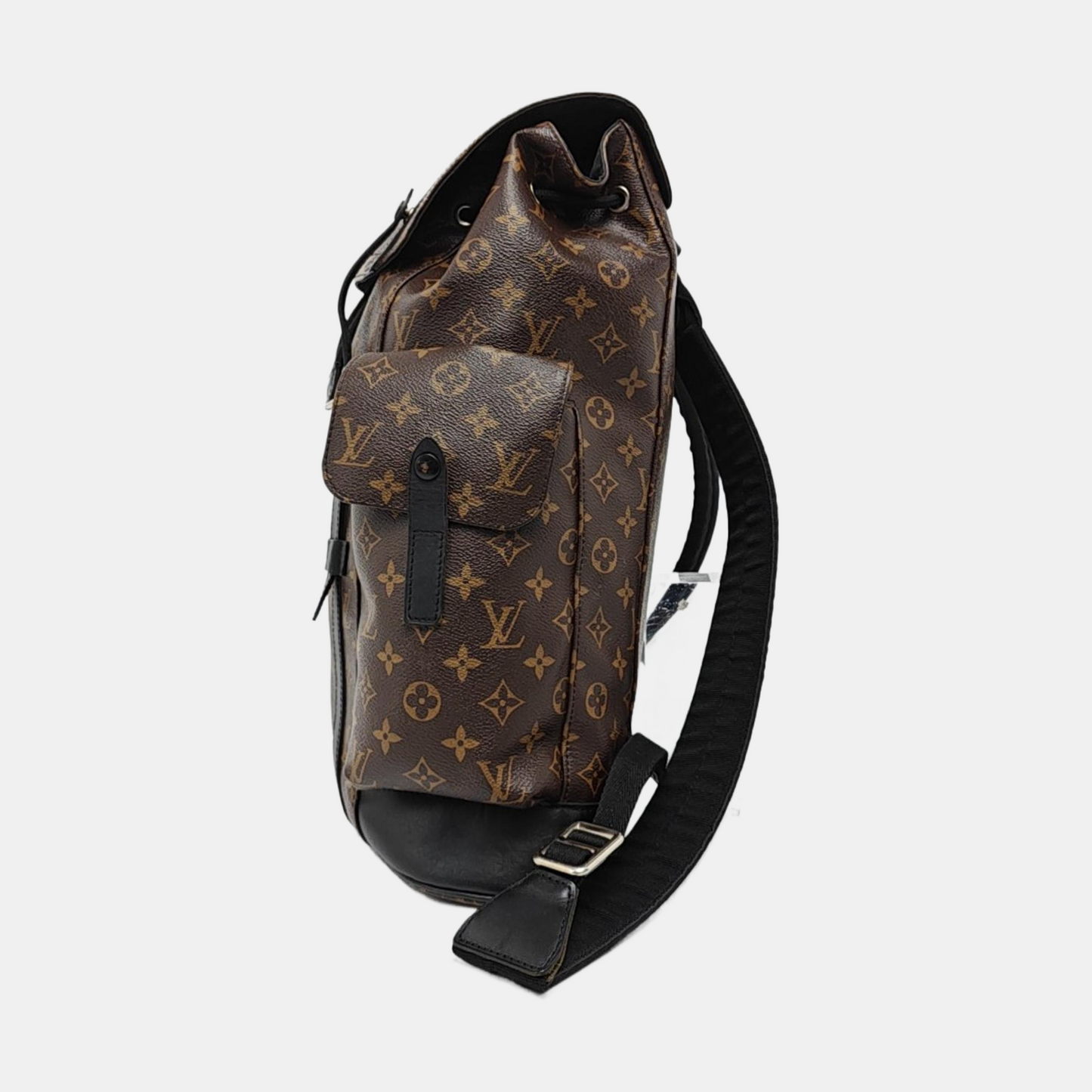 LOUIS VUITTON CHRISTOPHER Small Brown Coated Canvas Monogram Backpack with Silver Hardware-(SKU)-960294947