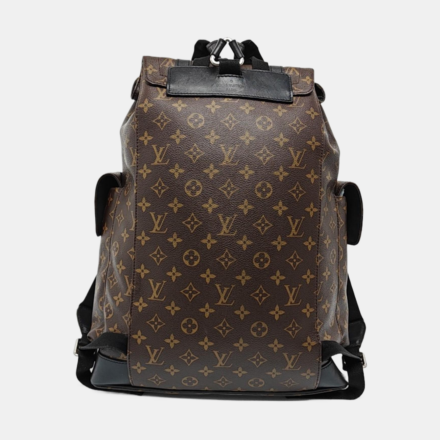 LOUIS VUITTON CHRISTOPHER Small Brown Coated Canvas Monogram Backpack with Silver Hardware-(SKU)-960294947