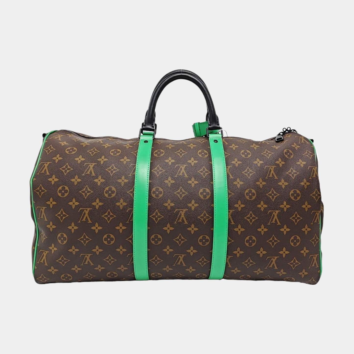 LOUIS VUITTON KEEPALL 50 brown coated canvas Monogram Boston bag shoulder bag handbag crossbody bag removable shoulder strap-(SKU)-957535893