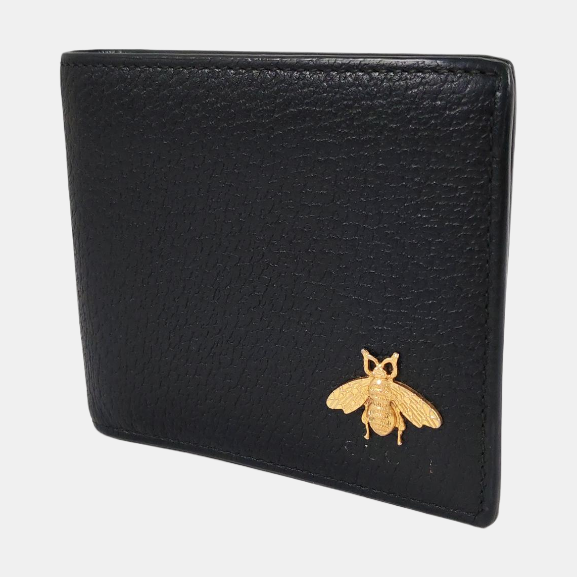 GUCCI Animalier Black Cowhide Bee Wallet Golden hardware-(SKU)-960311635