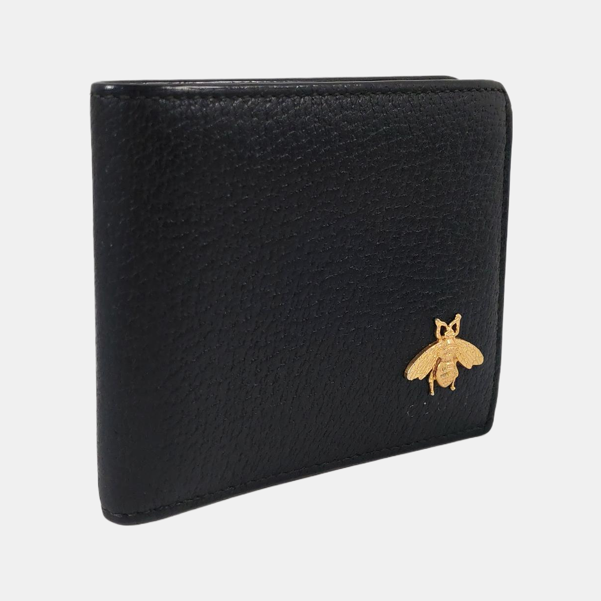 GUCCI Animalier Black Cowhide Bee Wallet Golden hardware-(SKU)-960311635