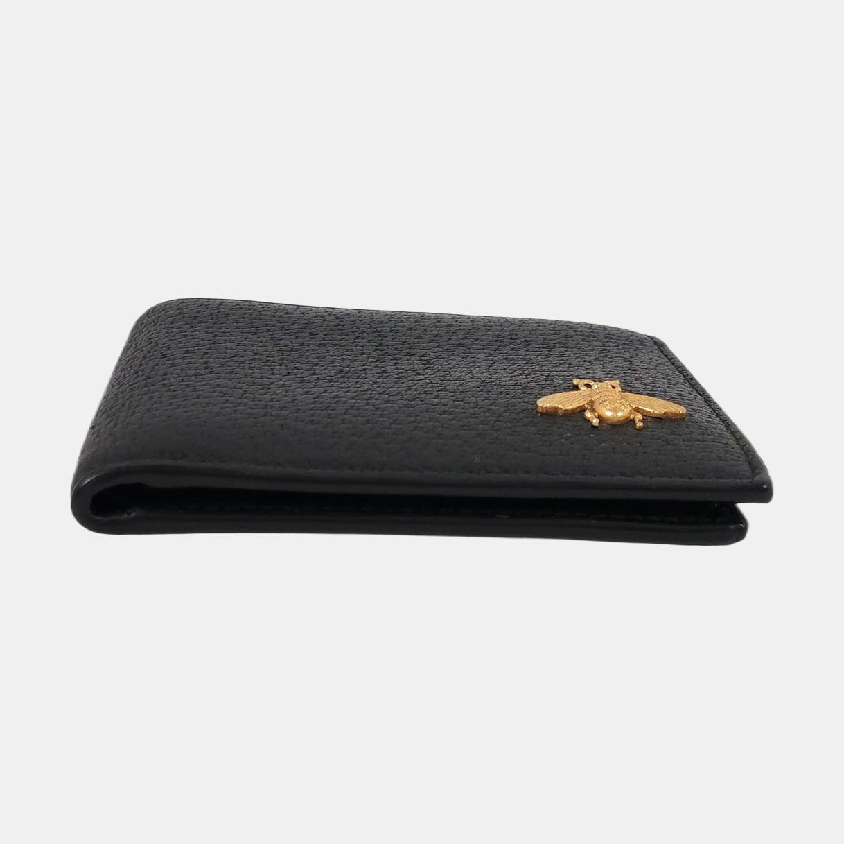 GUCCI Animalier Black Cowhide Bee Wallet Golden hardware-(SKU)-960311635