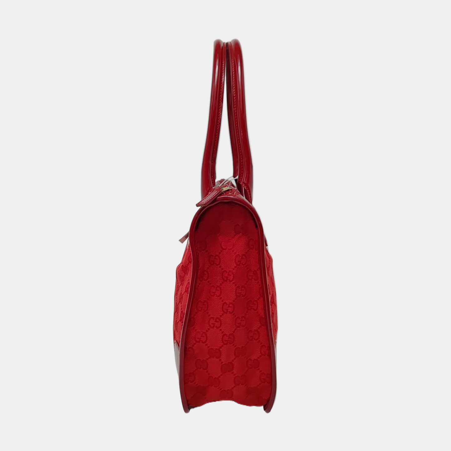 GUCCI Red fabric old flower handbag, single shoulder bag Golden hardware-(SKU)-960504156