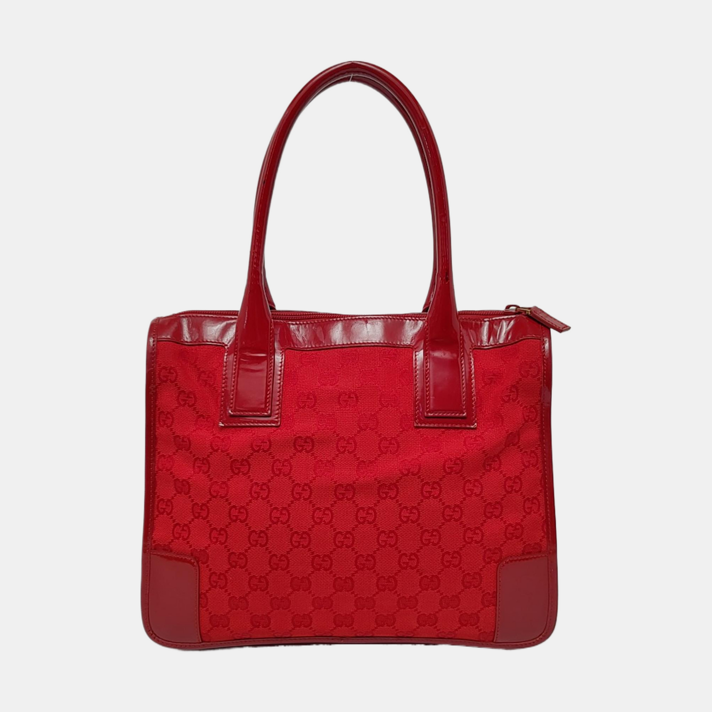 GUCCI Red fabric old flower handbag, single shoulder bag Golden hardware-(SKU)-960504156