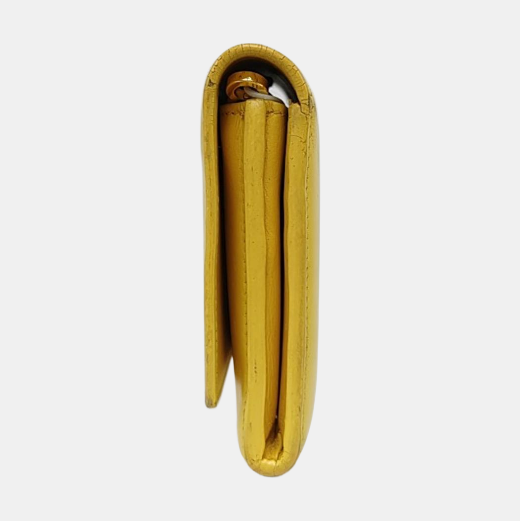 YSL CHYC Y LIGNE Yellow Cowhide Wallet Golden hardware-(SKU)-960428590