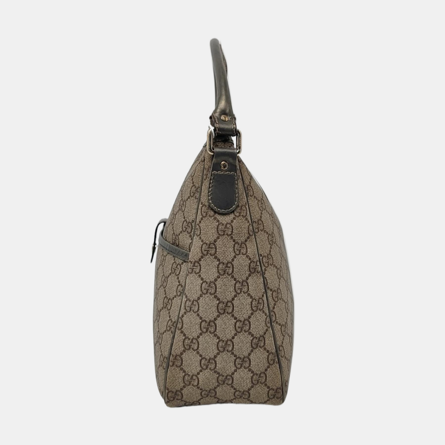 GUCCI Bardot Medium size Beige Coated Canvas Monogram Single Shoulder Bag Handbag Golden hardware-(SKU)-960390668