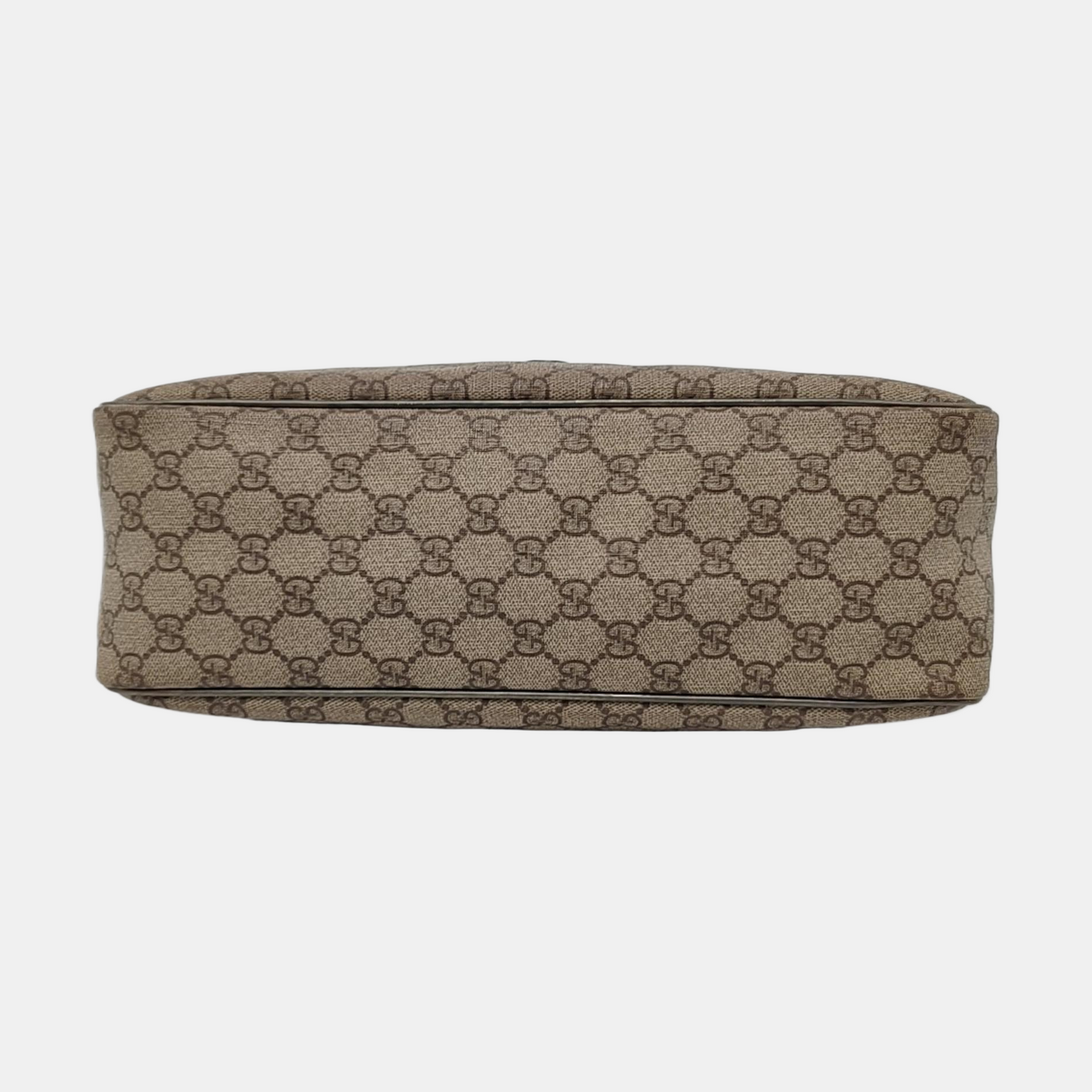 GUCCI Bardot Medium size Beige Coated Canvas Monogram Single Shoulder Bag Handbag Golden hardware-(SKU)-960390668