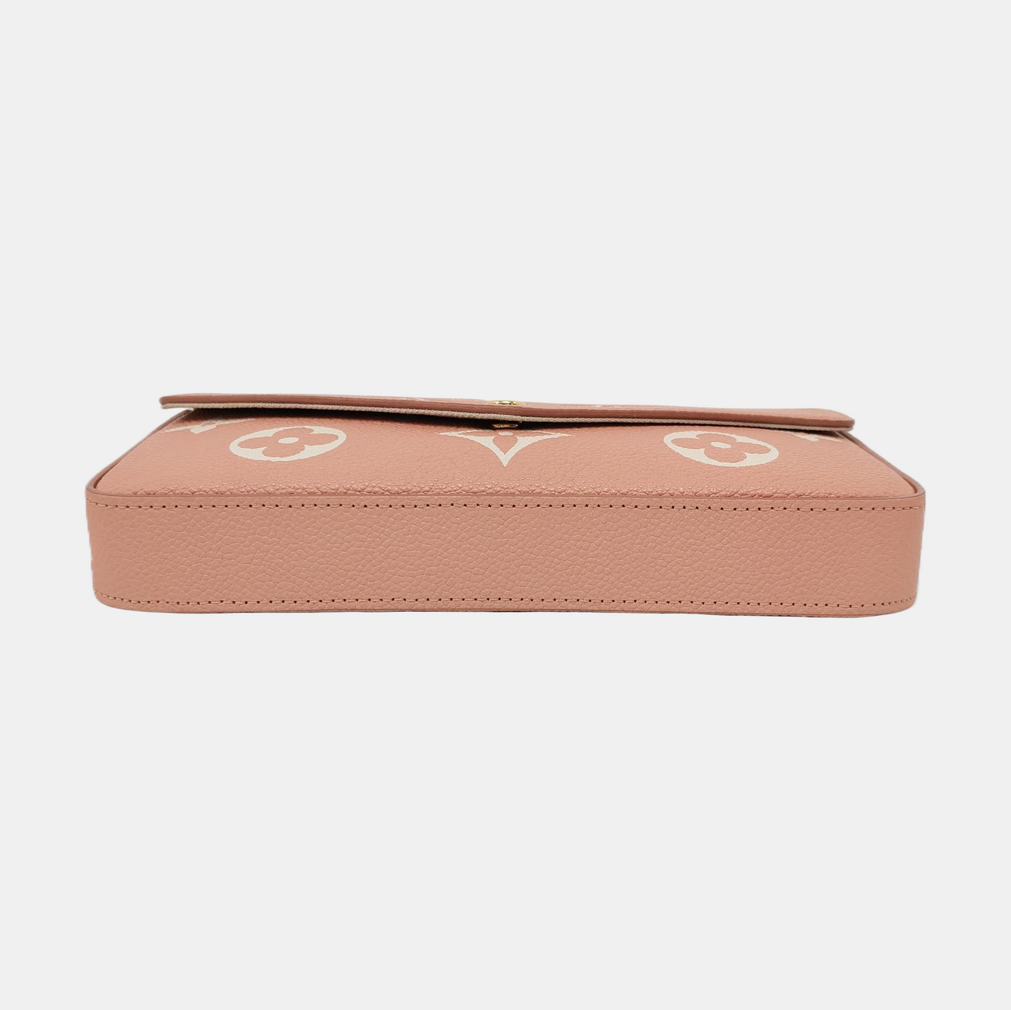 LOUIS VUITTON FÉLICIE Pink Leather Monogram Embossed Three-In-One Shoulder Bag, Crossbody Bag, Handbag, Gold Hardware, Detachable Shoulder Strap, Accessories Included-(SKU)-960658882
