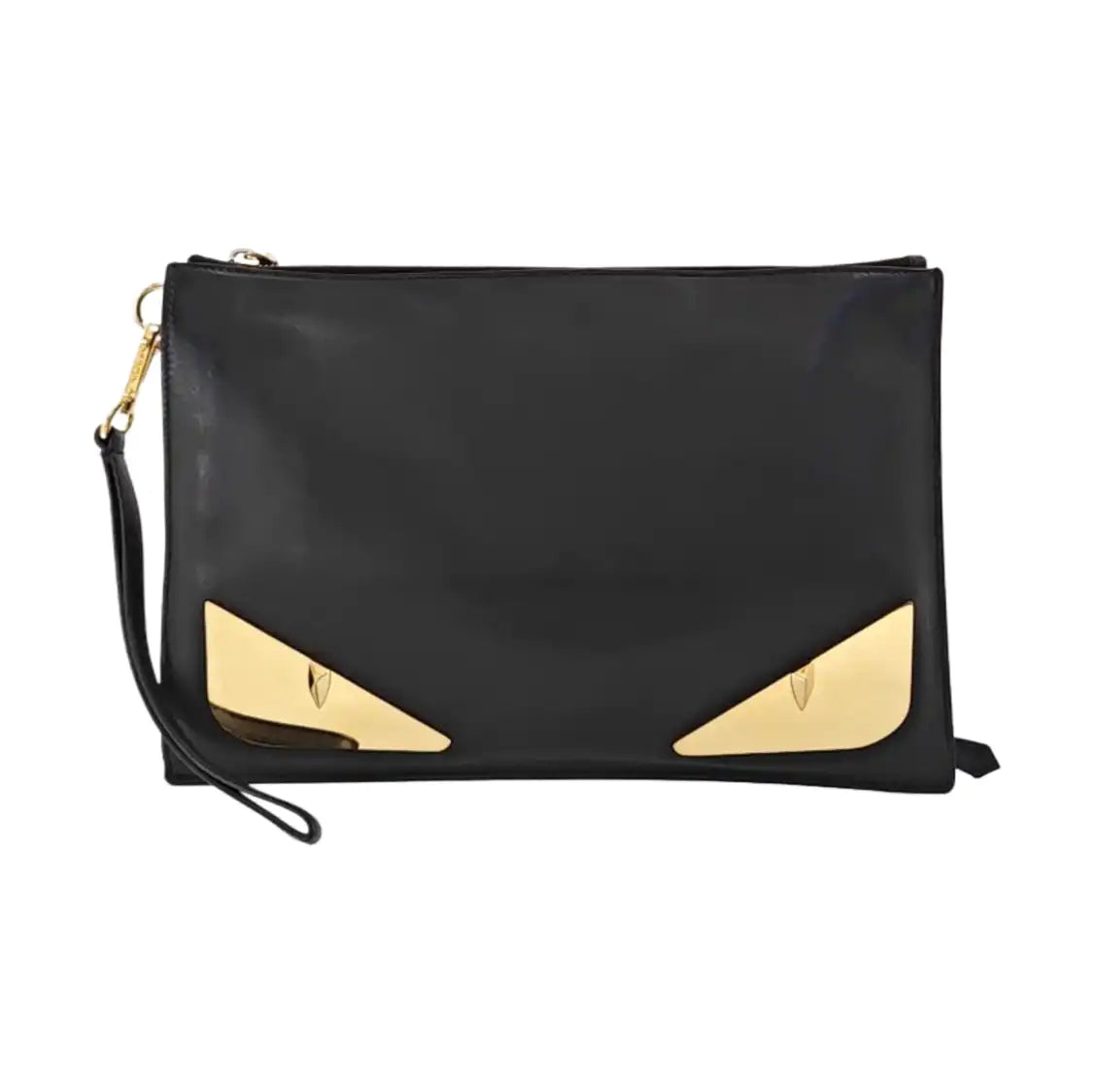 FENDI Black cowhide monster handbag Golden hardware-(SKU)-960374012
