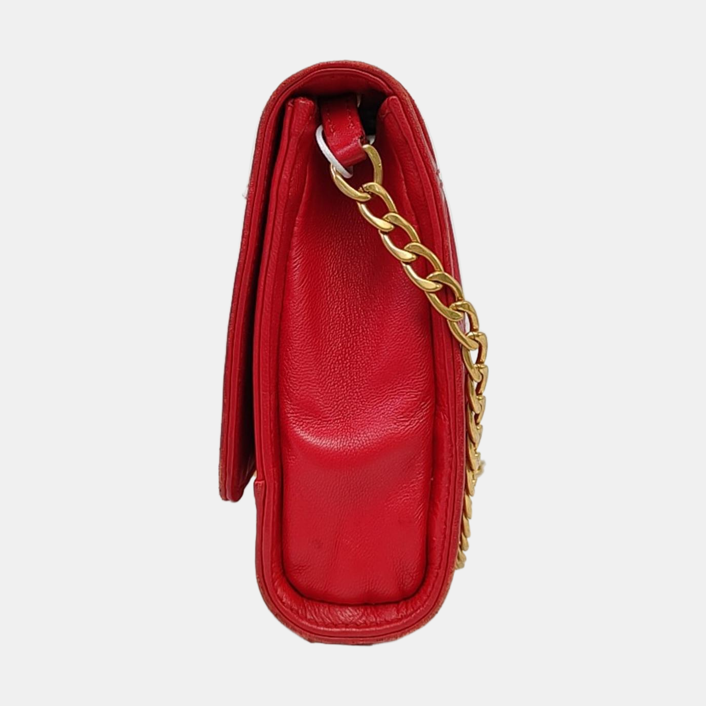 PRADA Red Cowhide Quilted Crossbody Bag Single Shoulder Bag Golden hardware Removable shoulder strap-(SKU)-960577105