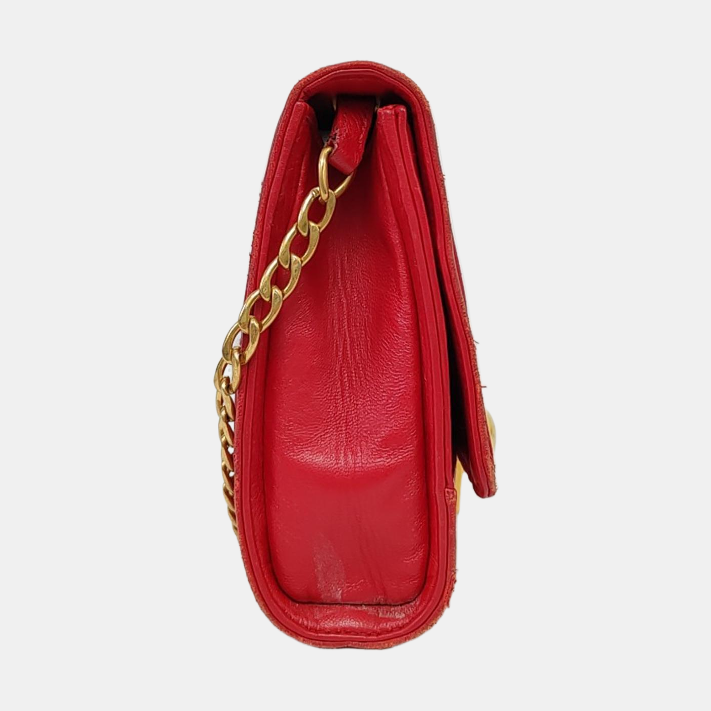PRADA Red Cowhide Quilted Crossbody Bag Single Shoulder Bag Golden hardware Removable shoulder strap-(SKU)-960577105