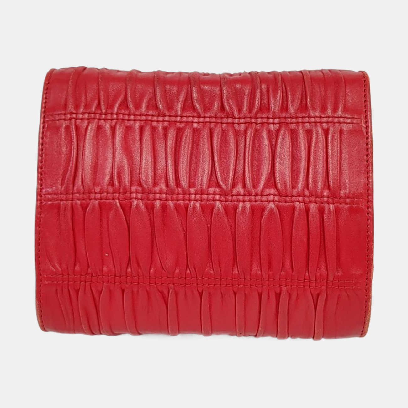 PRADA Red Cowhide Quilted Crossbody Bag Single Shoulder Bag Golden hardware Removable shoulder strap-(SKU)-960577105
