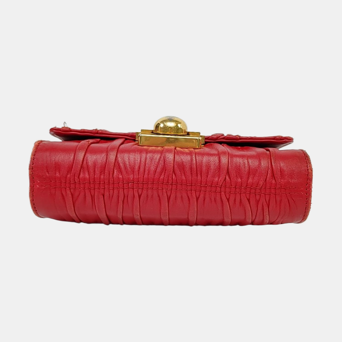 PRADA Red Cowhide Quilted Crossbody Bag Single Shoulder Bag Golden hardware Removable shoulder strap-(SKU)-960577105