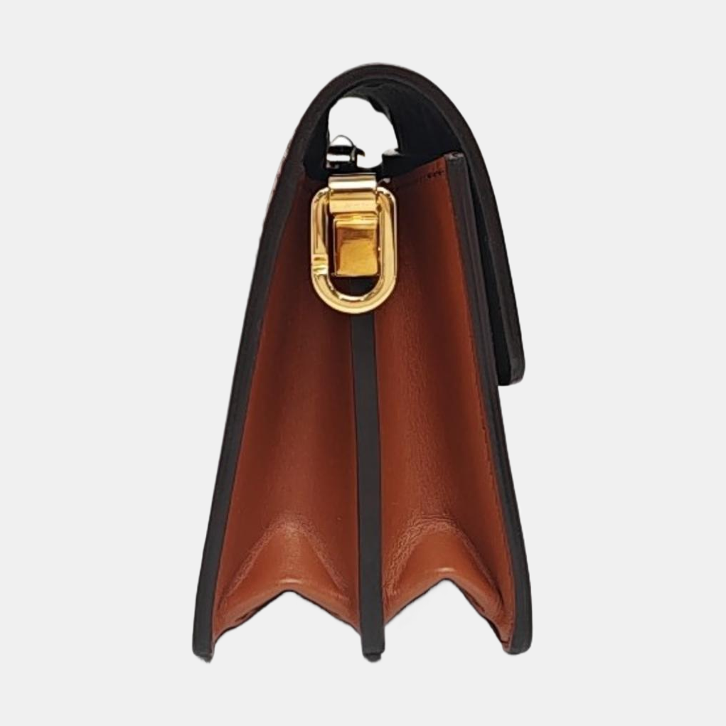 LOUIS VUITTON DAUPHINE Mini Brown Coated Canvas Monogram Vernis Dauphine Crossbody Bag Shoulder Bag Adjustable Strap Golden Hardware Complete Accessories-(SKU)-960573658