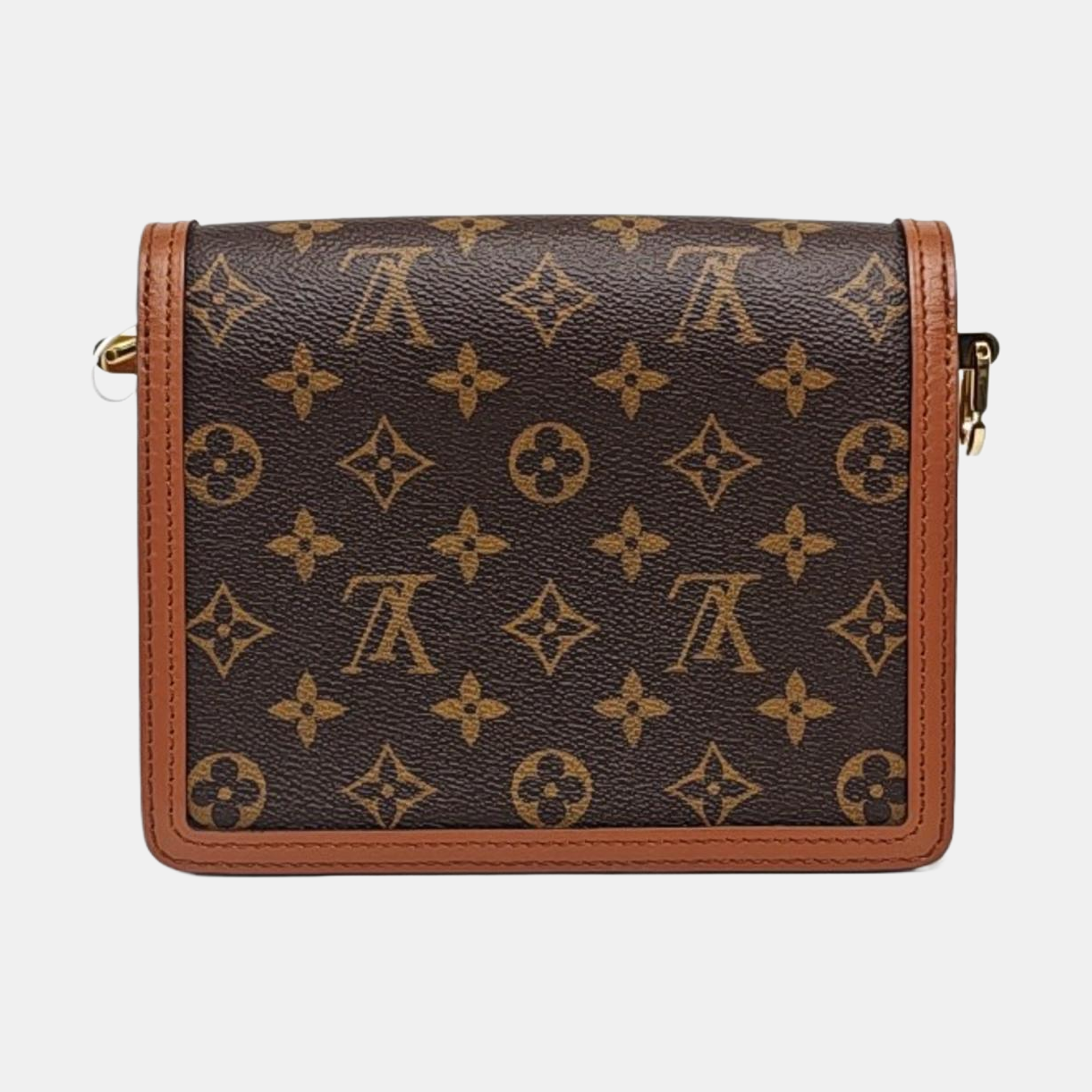 LOUIS VUITTON DAUPHINE Mini Brown Coated Canvas Monogram Vernis Dauphine Crossbody Bag Shoulder Bag Adjustable Strap Golden Hardware Complete Accessories-(SKU)-960573658