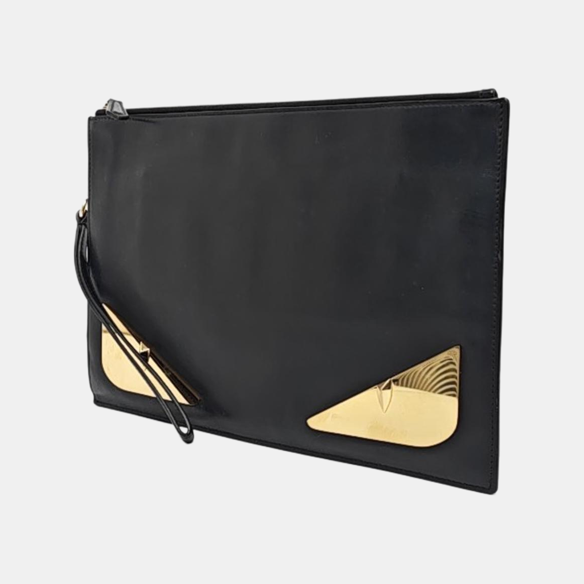 FENDI Black cowhide monster handbag Golden hardware-(SKU)-960374012