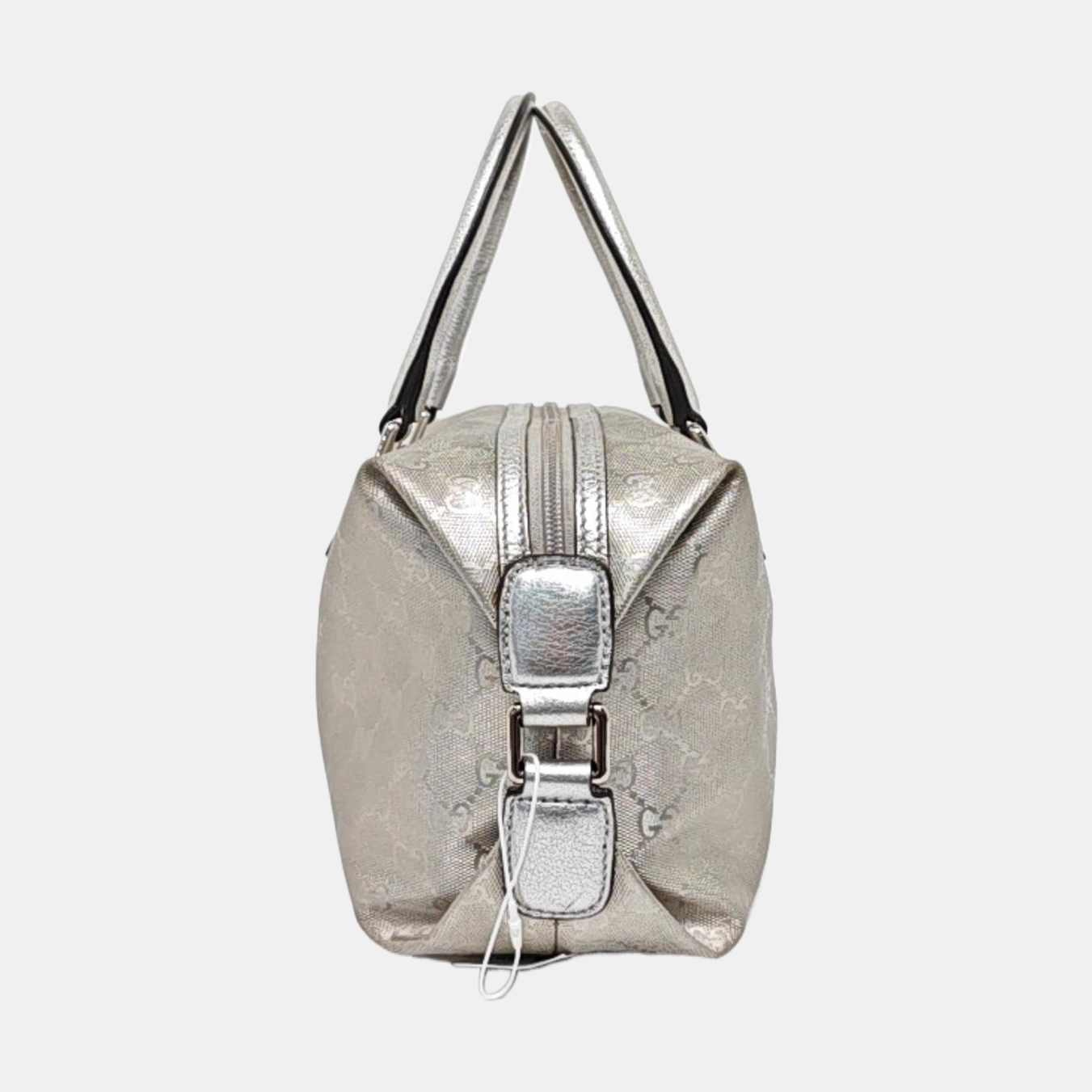 GUCCI Guccissima Silver Coated Canvas Monogram Handbag Single Shoulder Bag Silver Hardware-(SKU)-960541171