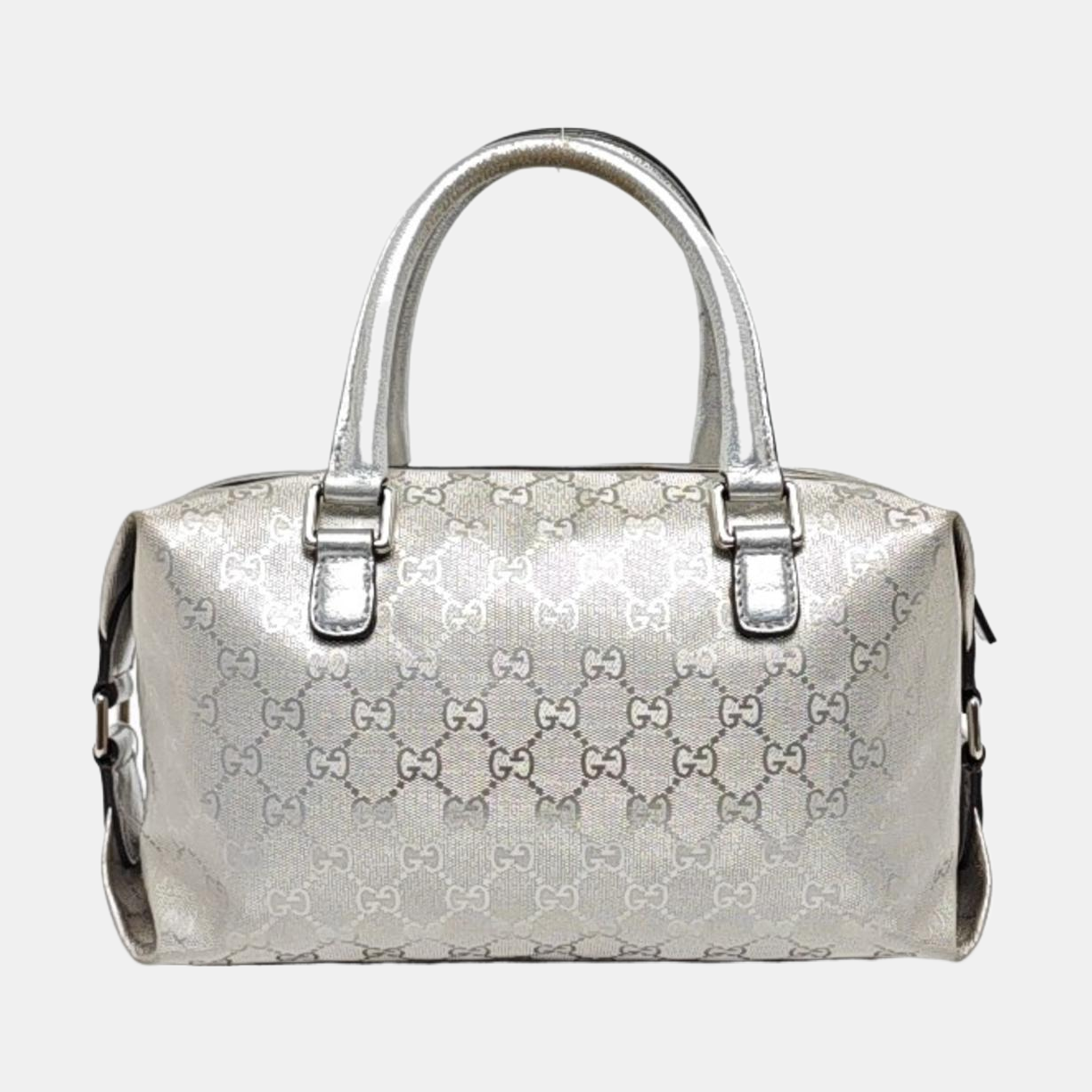 GUCCI Guccissima Silver Coated Canvas Monogram Handbag Single Shoulder Bag Silver Hardware-(SKU)-960541171