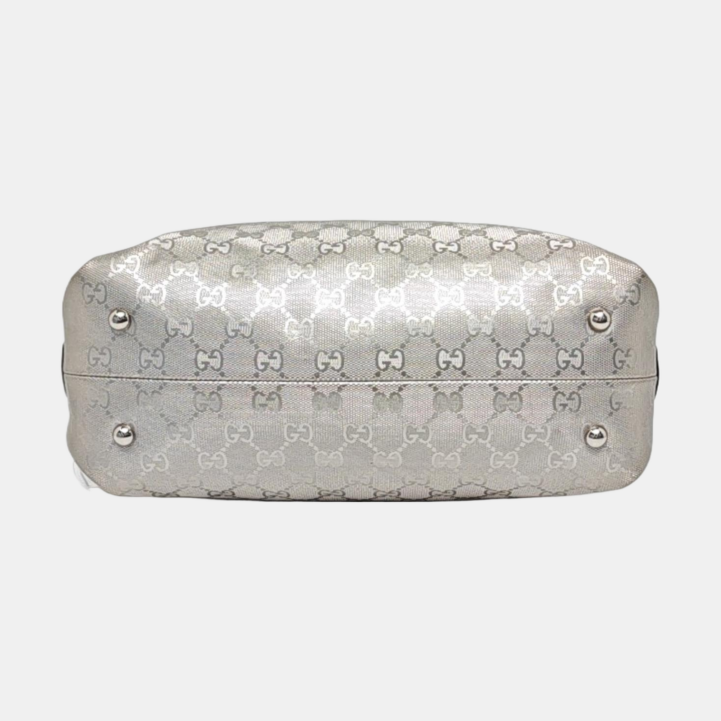 GUCCI Guccissima Silver Coated Canvas Monogram Handbag Single Shoulder Bag Silver Hardware-(SKU)-960541171