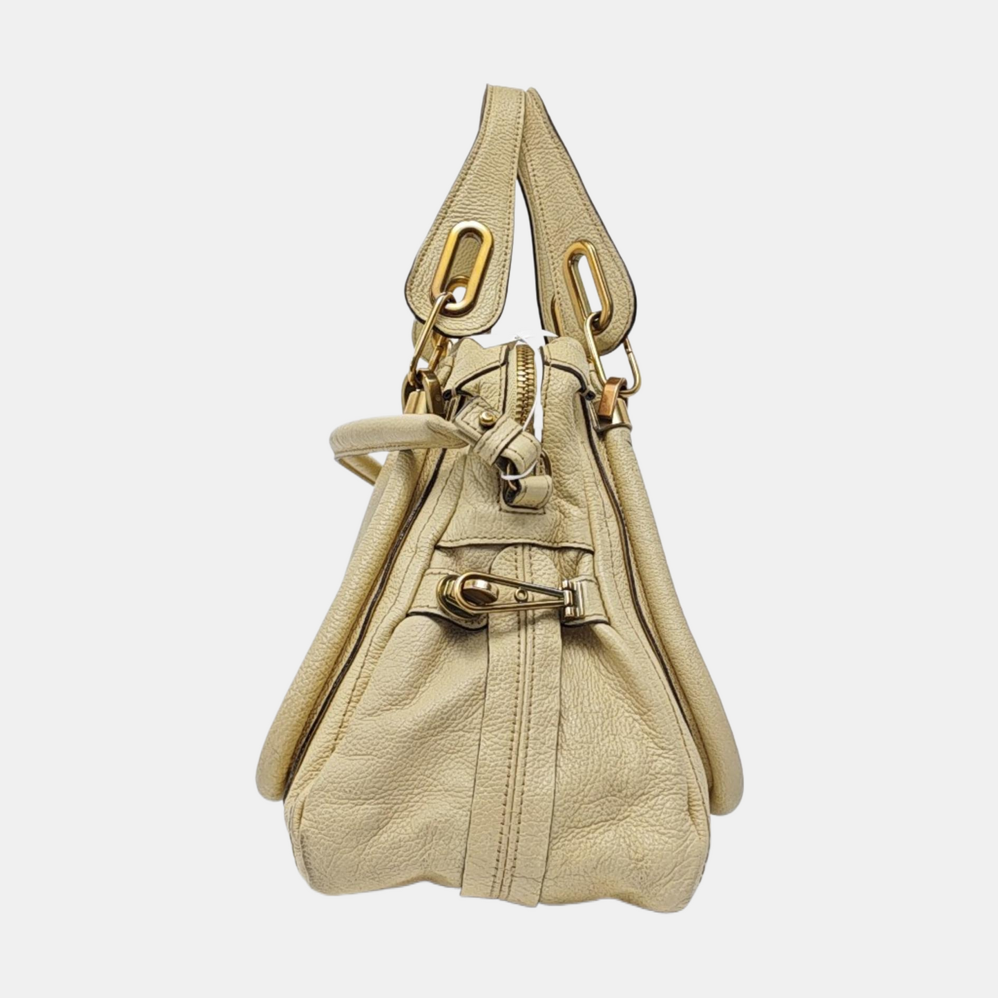 Chloé Paraty Medium size Beige Leather Single Shoulder Bag Golden hardware Removable shoulder strap-(SKU)-960652905