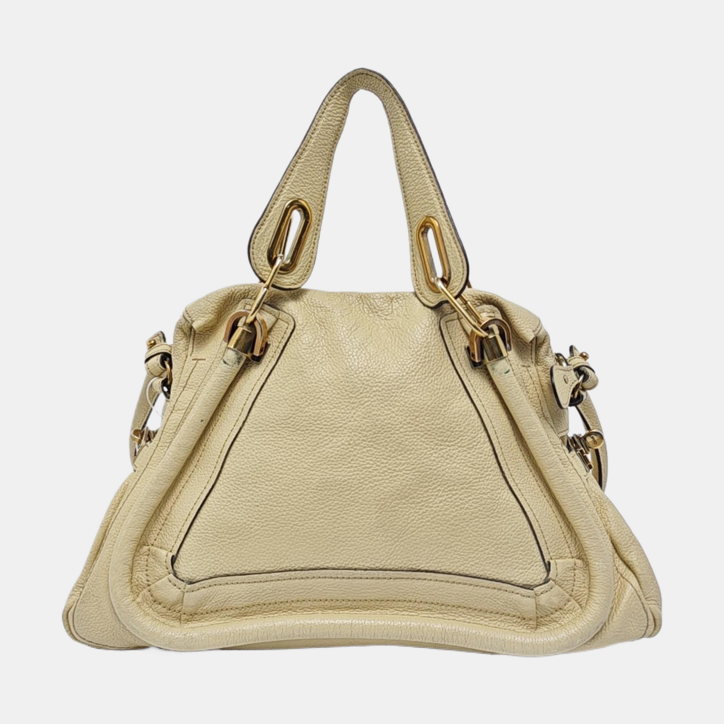 Chloé Paraty Medium size Beige Leather Single Shoulder Bag Golden hardware Removable shoulder strap-(SKU)-960652905