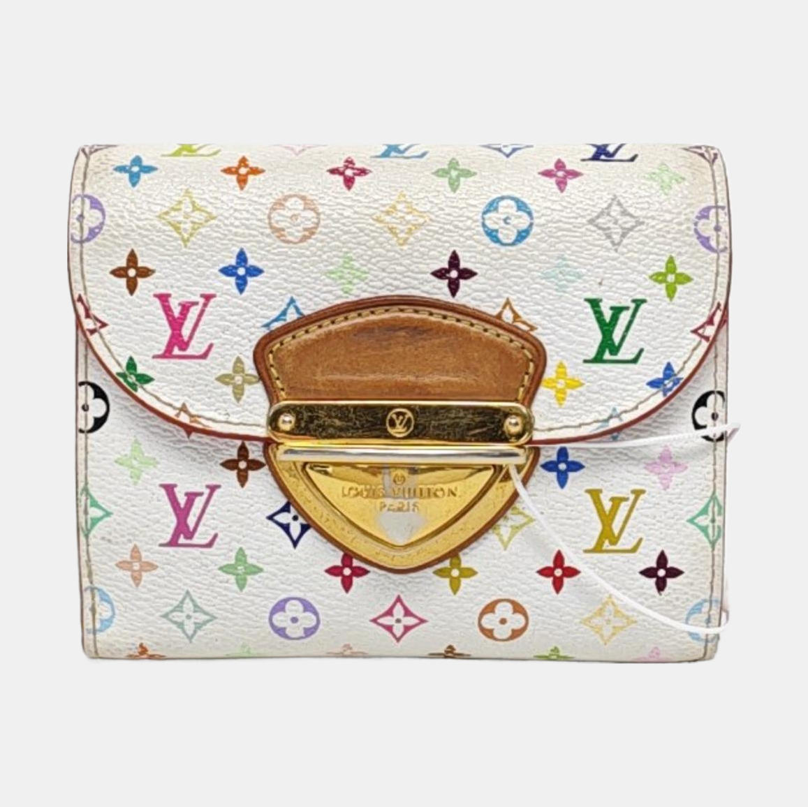 LOUIS VUITTON KOALA White Tricolor Coated Canvas Monogrammed Wallet Golden hardware-(SKU)-960507858