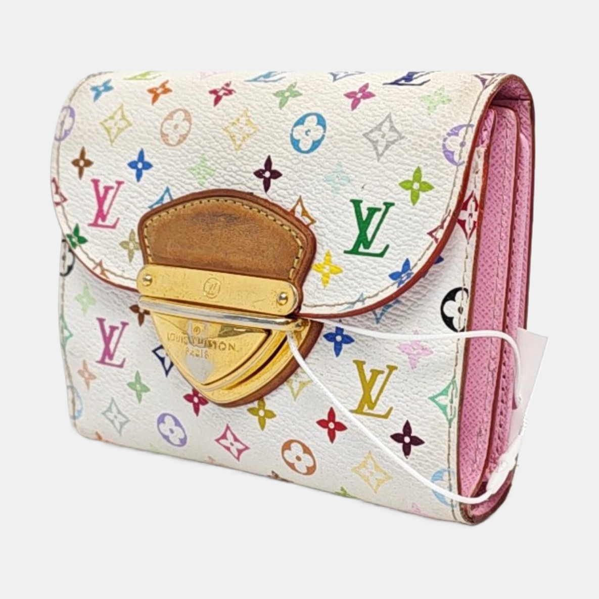 LOUIS VUITTON KOALA White Tricolor Coated Canvas Monogrammed Wallet Golden hardware-(SKU)-960507858