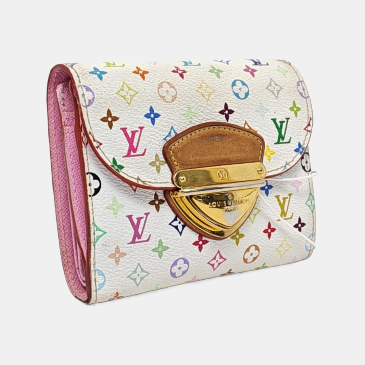 LOUIS VUITTON KOALA White Tricolor Coated Canvas Monogrammed Wallet Golden hardware-(SKU)-960507858