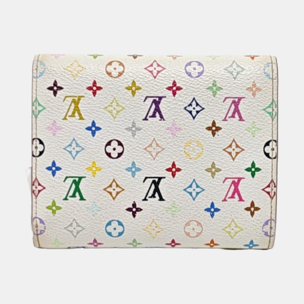 LOUIS VUITTON KOALA White Tricolor Coated Canvas Monogrammed Wallet Golden hardware-(SKU)-960507858