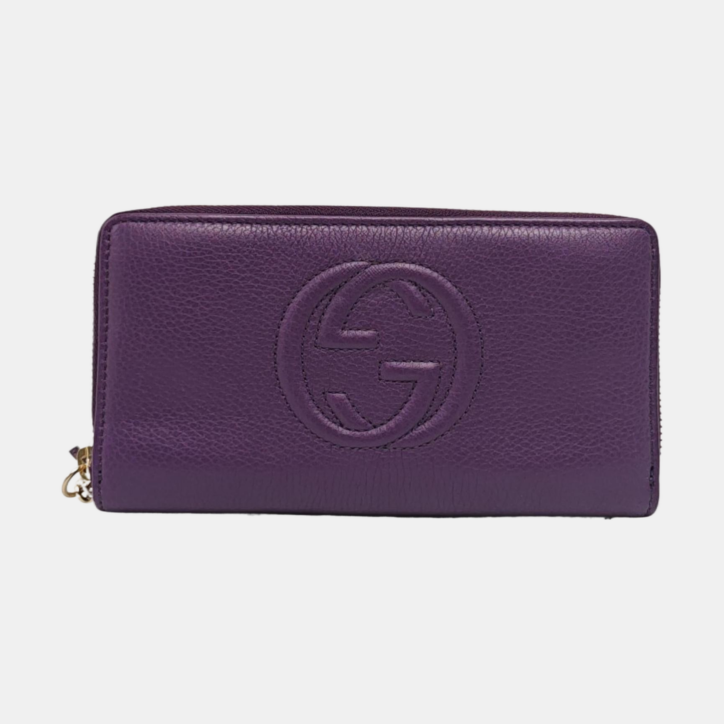 GUCCI Soho Purple Lamb Skin Fringe Wallet Golden hardware-(SKU)-960627155