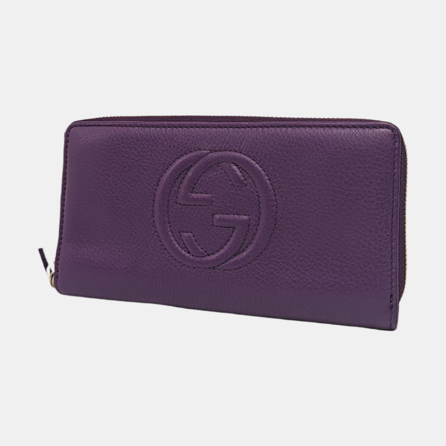 GUCCI Soho Purple Lamb Skin Fringe Wallet Golden hardware-(SKU)-960627155