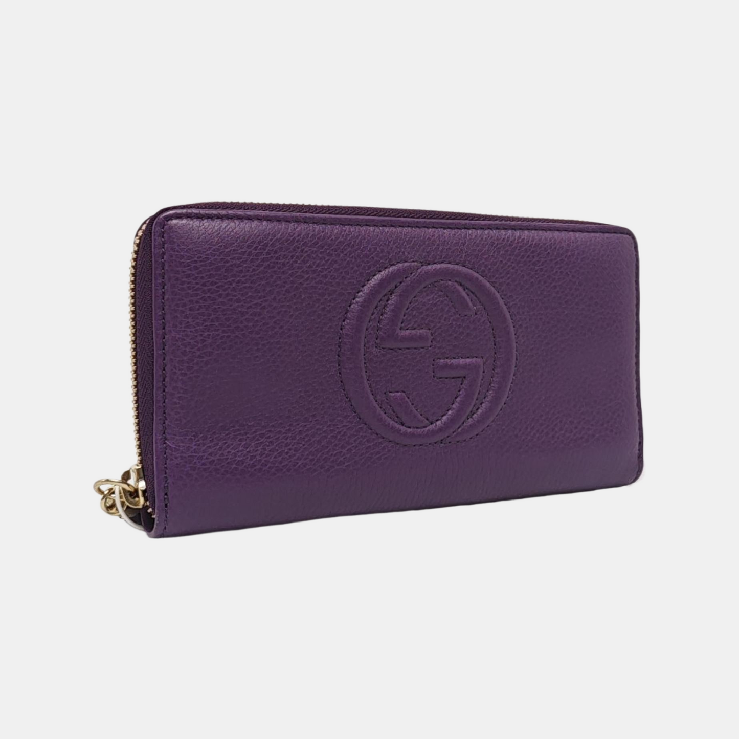 GUCCI Soho Purple Lamb Skin Fringe Wallet Golden hardware-(SKU)-960627155