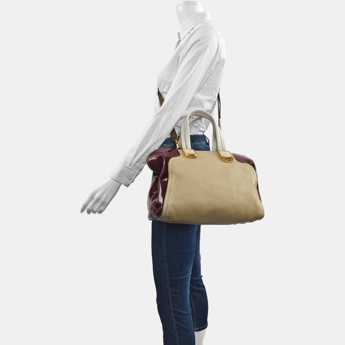 FENDI Chameleon Khaki Cowhide Single Shoulder Handbag Crossbody Bag Golden hardware Removable shoulder strap-(SKU)-960576924