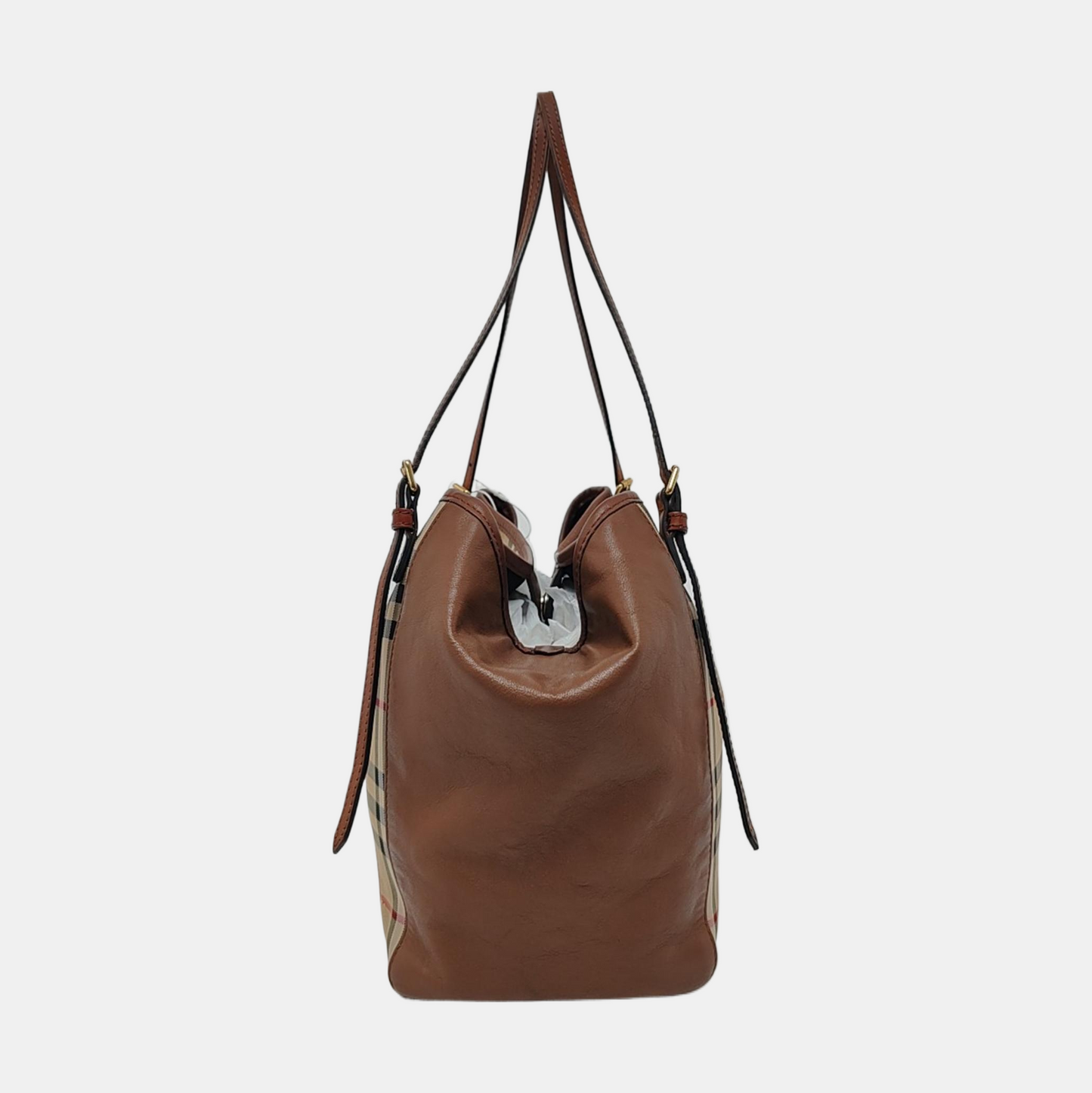 BURBERRY Canterbury Khaki Canvas Battle Horse Pattern Single Shoulder Bag Handbag Golden hardware shoulder straps-(SKU)-960791527
